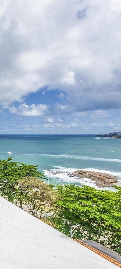 a balcony at the Novotel Salvador Rio Vermelho hotel in Brazil
