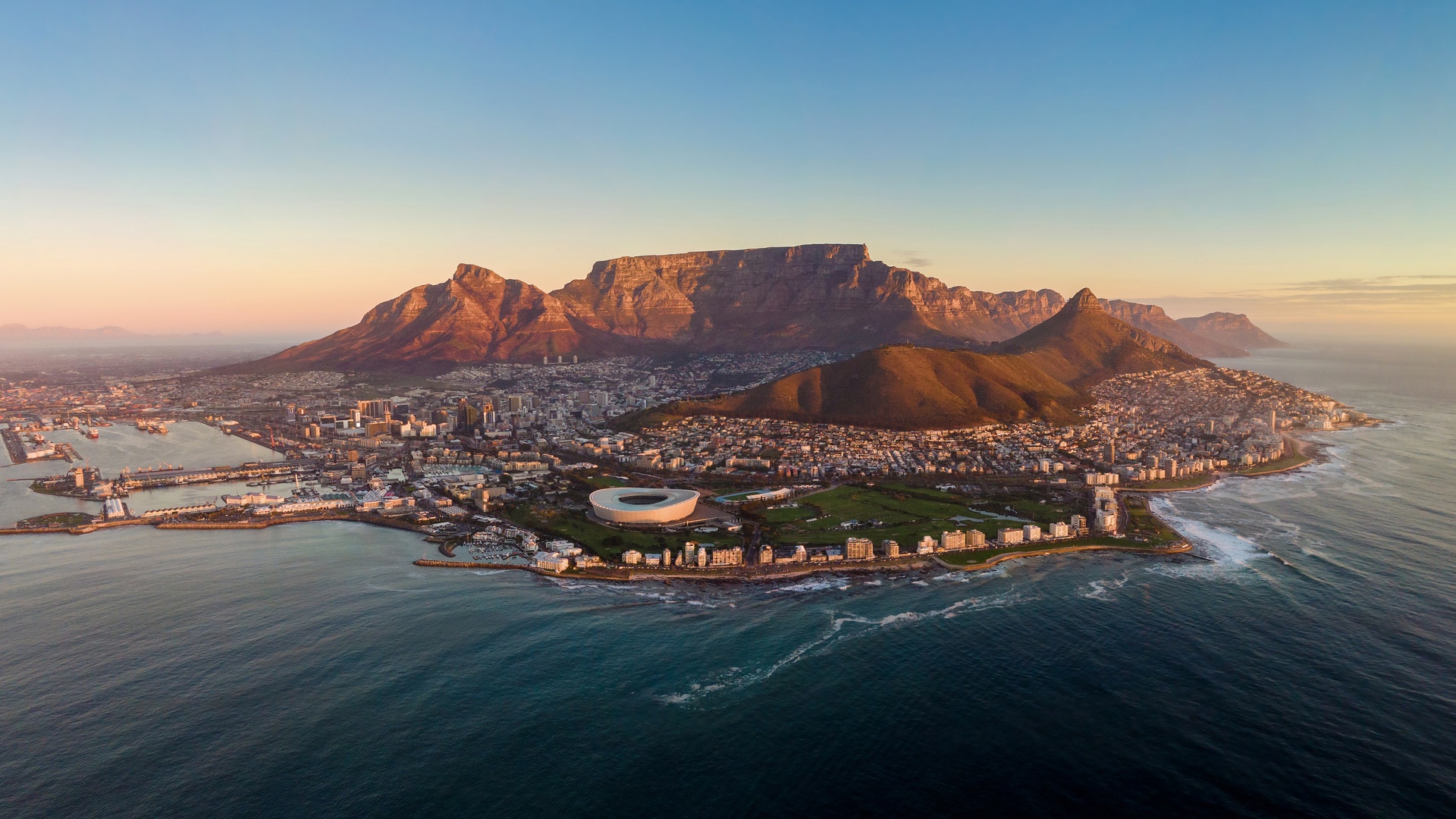 aerial view of Cape Town