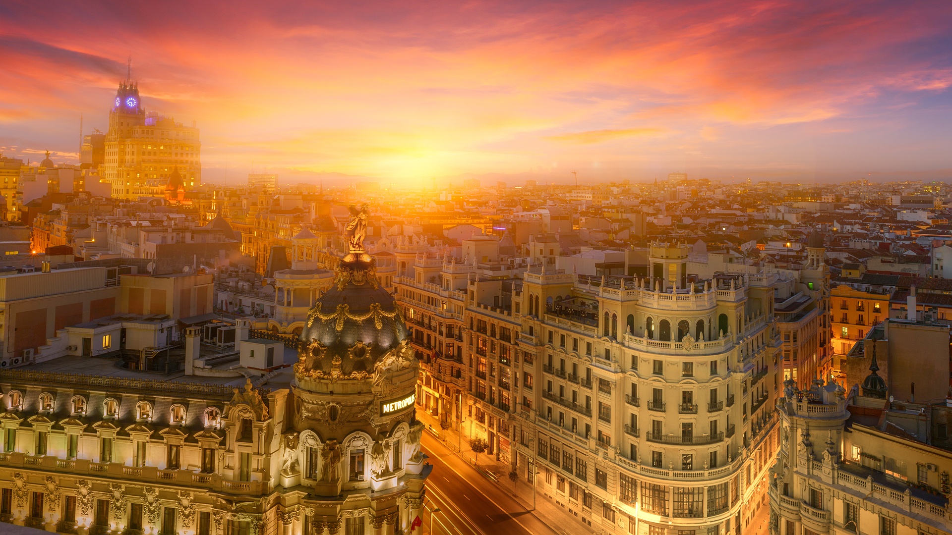 panoramic view of Madrid, Spain