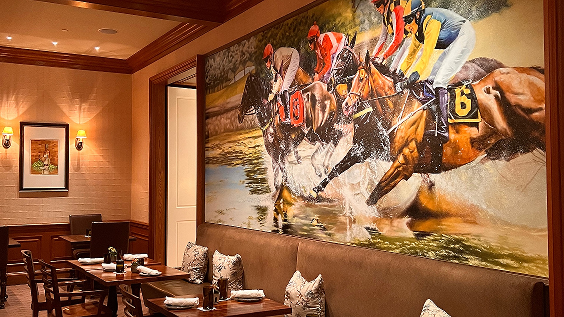 the interior of the Gold Cup Wine Bar at Salamander Middleburg resort in Virginia