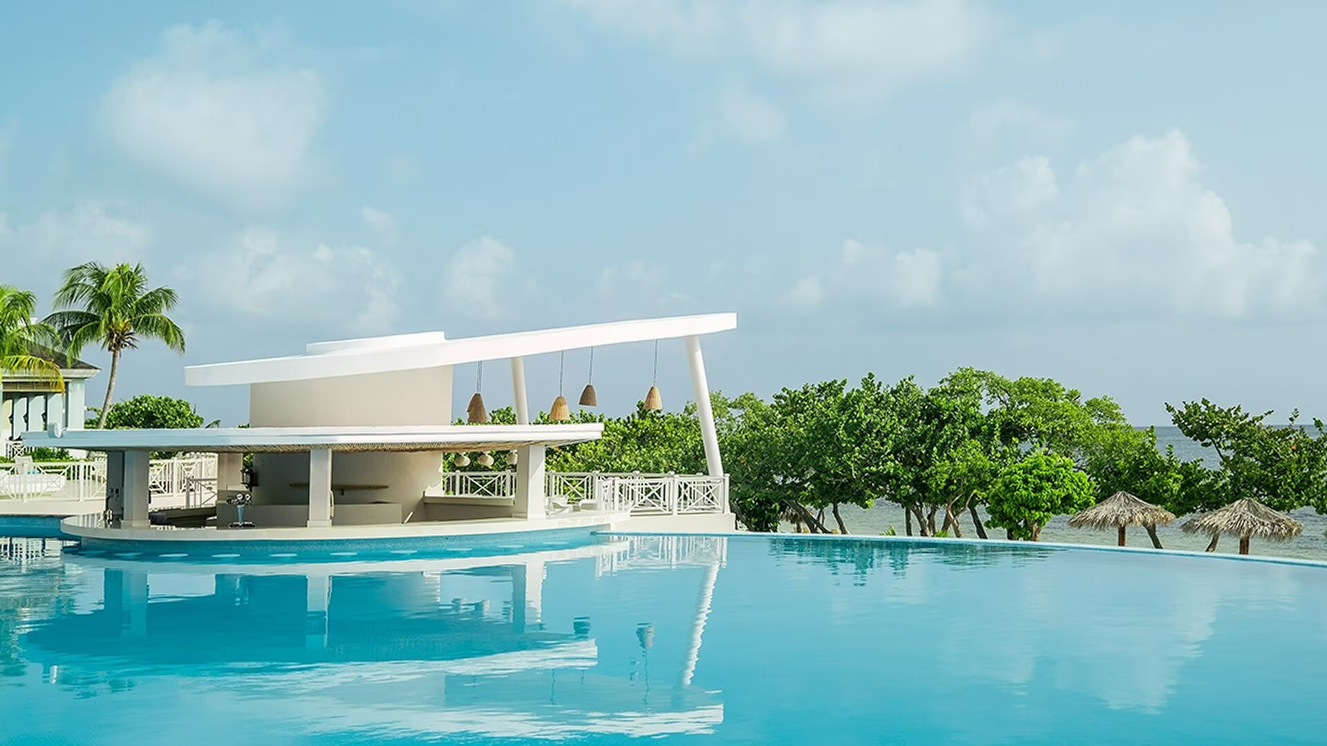 pool area at the Iberostar Waves Rose Hall Beach resort in Montego Bay, Jamaica