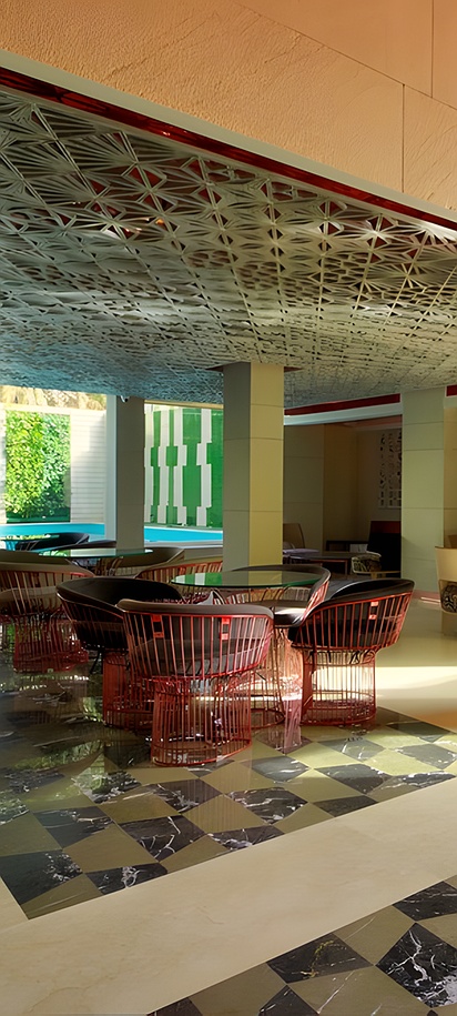 the interior of the Lattice Bar located at the Sarovar Premiere hotel in Jaipur, India