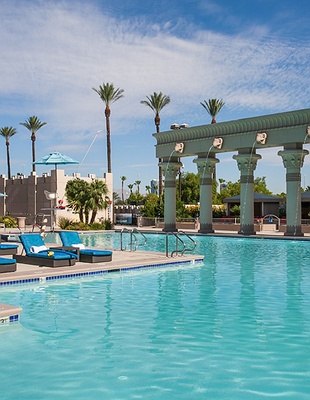 Aerial view of Luxor Hotel & Casino