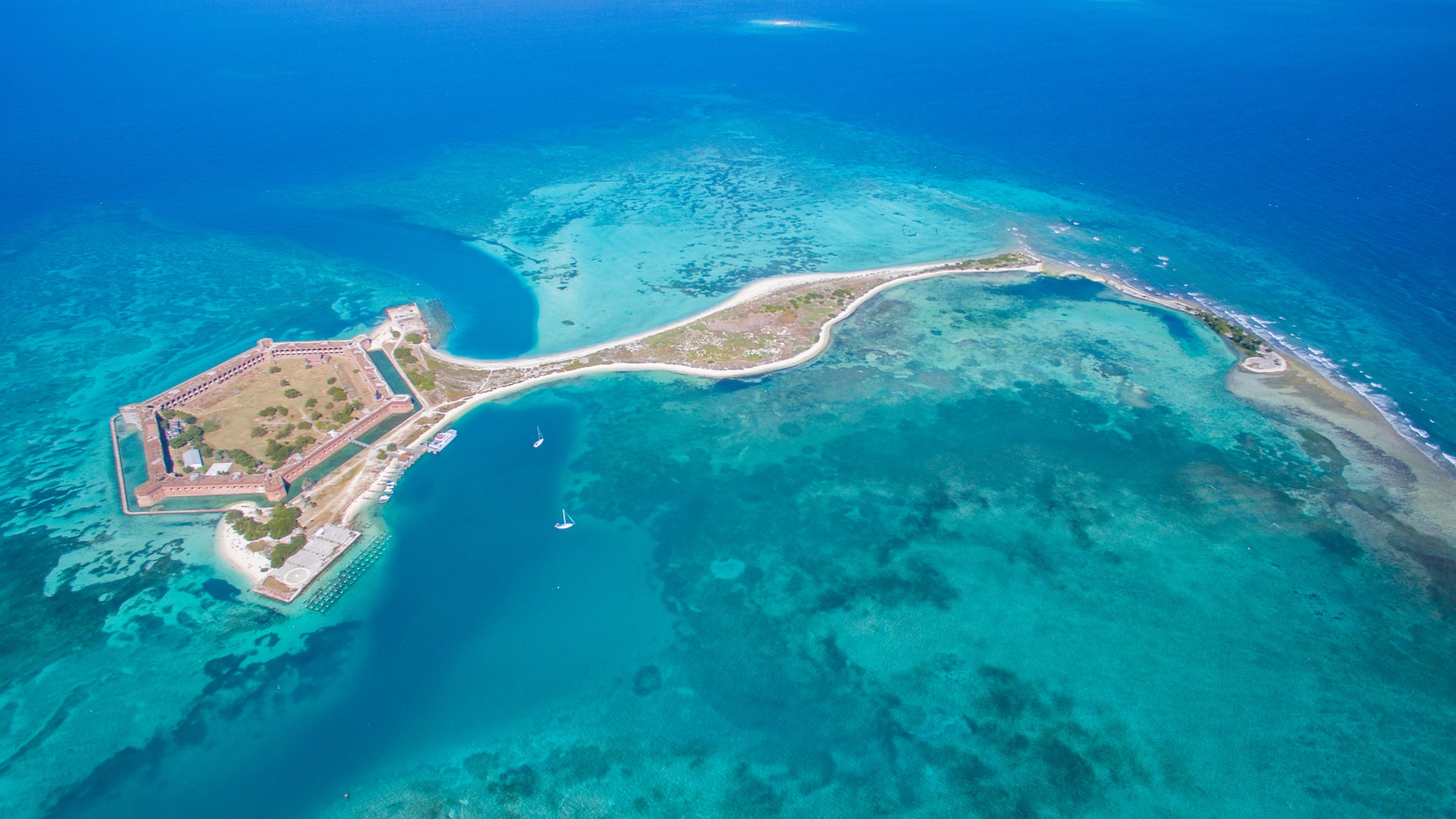 Aerial view of historic Fort