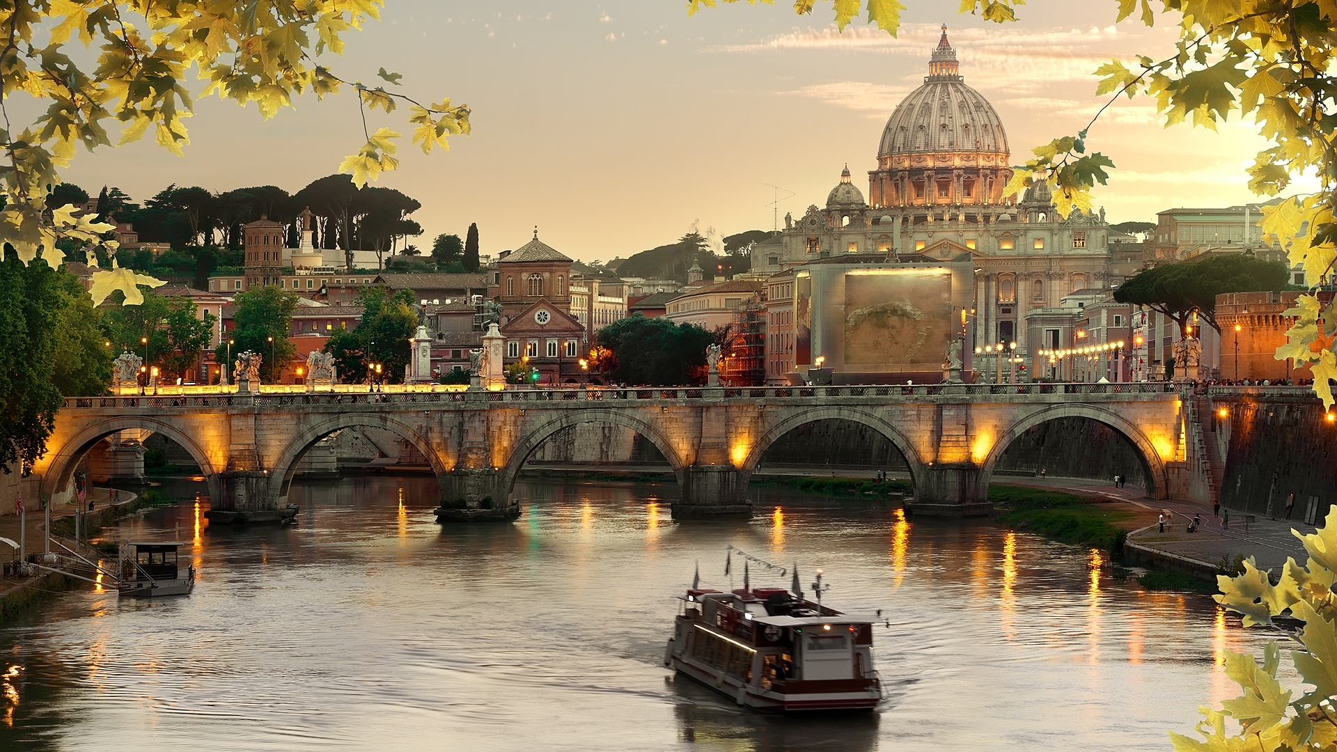 Ponte Sant'Angelo bridge, Rome scenic view