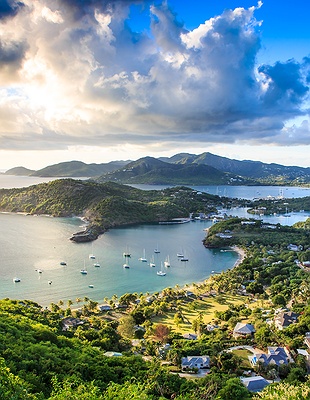 aerial view of Galleon Beach in Freeman's Bay, Antigua