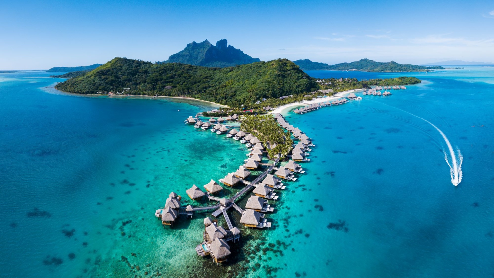 Conrad Bora Bora Nui resort aerial view