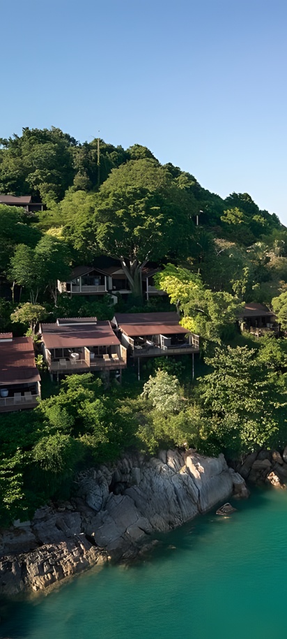an aerial coastal view of Garrya Tongsai Bay Samui