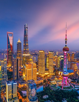 panoramic view of Shanghai, China