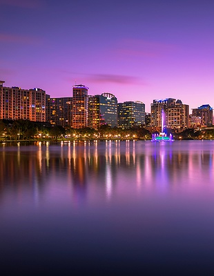 Lake Eola Park in downtown Orlando, Florida