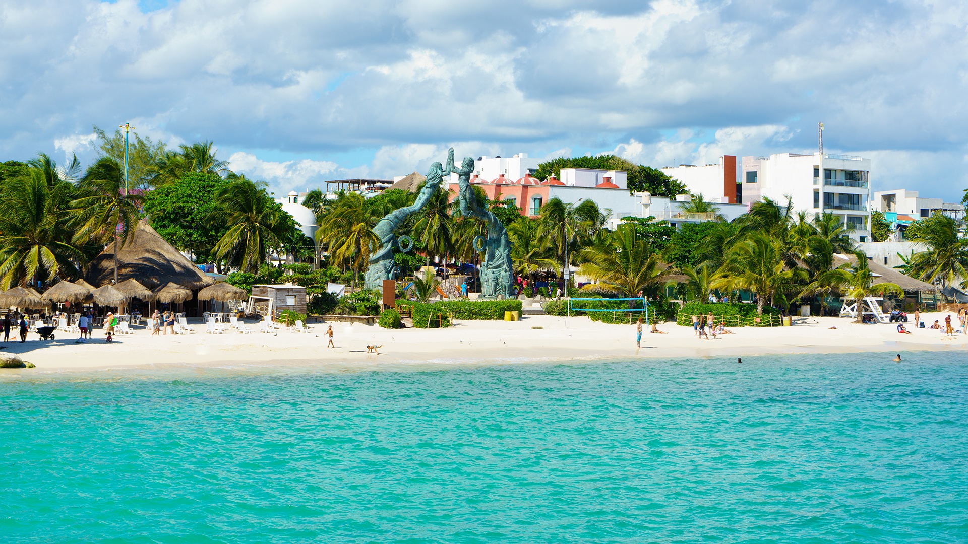 Beach scene in Playa del Carmen