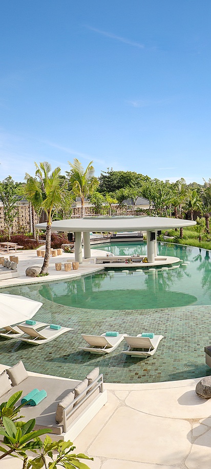 the main swimming pool area at Cross Bali Breakers
