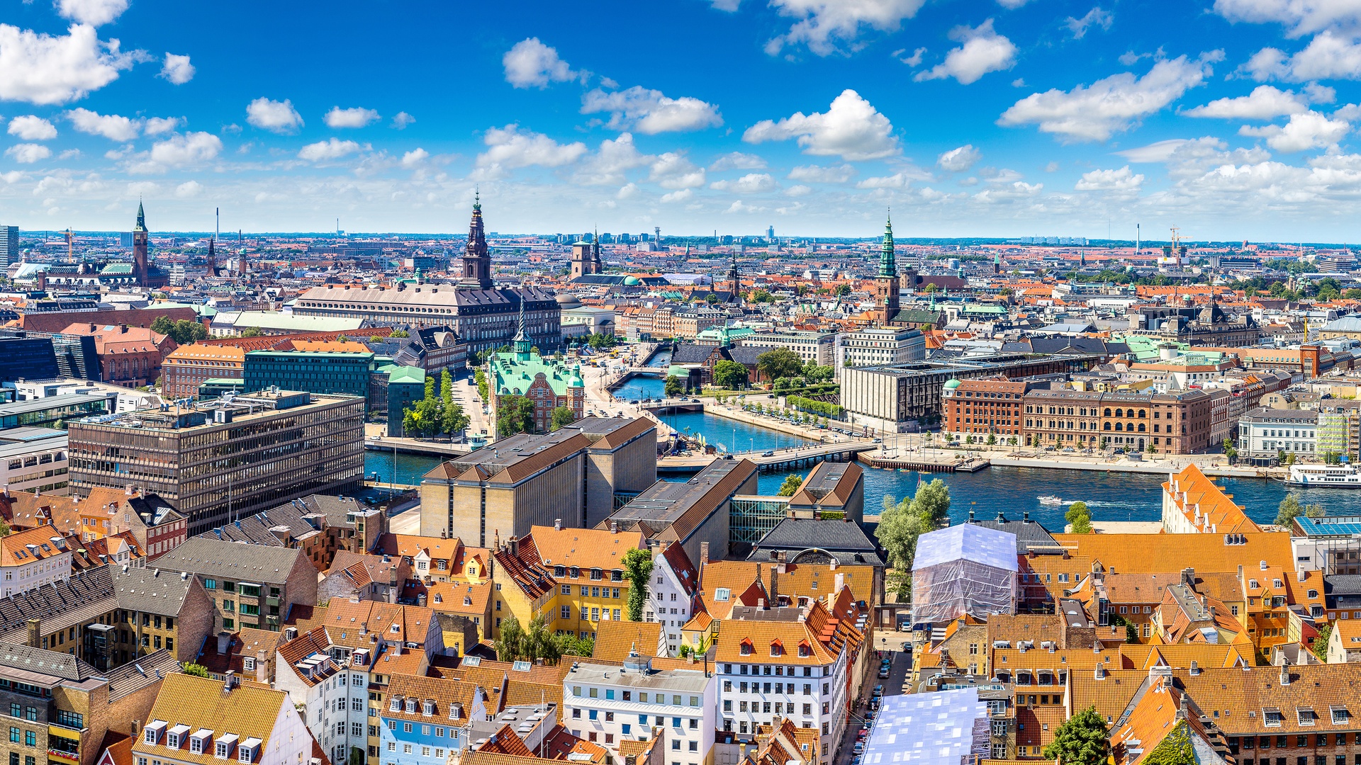 aerial view of Copenhagen, Denmark