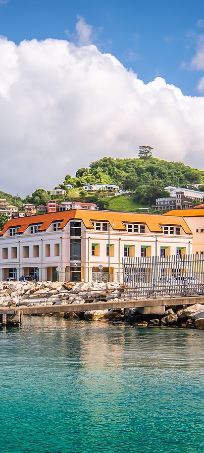 Carenage, the waterfront harbor of St. George's, Grenada