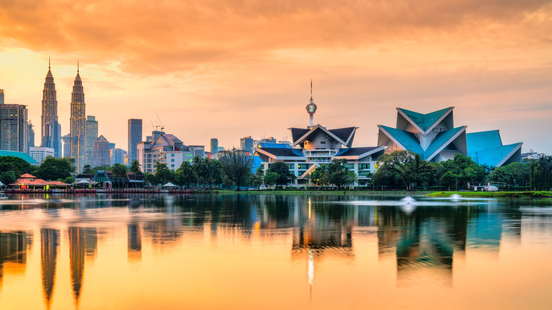 sunset view of the Kuala Lumpur skyline