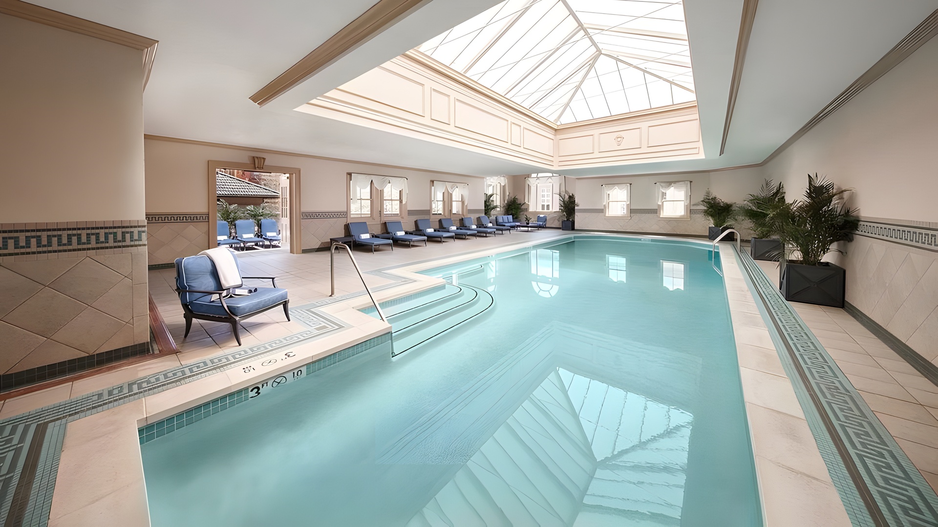 indoor swimming pool at the historic Jefferson Hotel in Richmond, Virginia