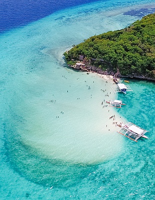 an aerial view of the Bohol Beach Club resort