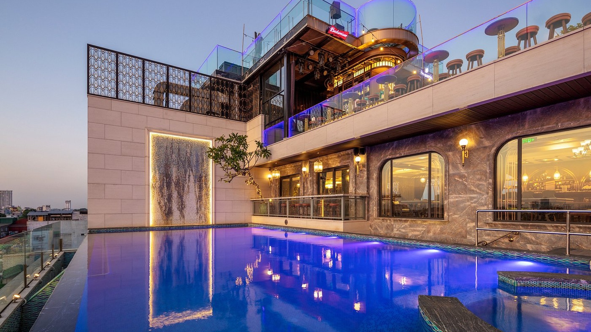 outdoor swimming pool at Peridot Grand Luxury Boutique Hotel in Hanoi, Vietnam