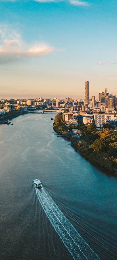 Aerial view of Brisbane, Australia