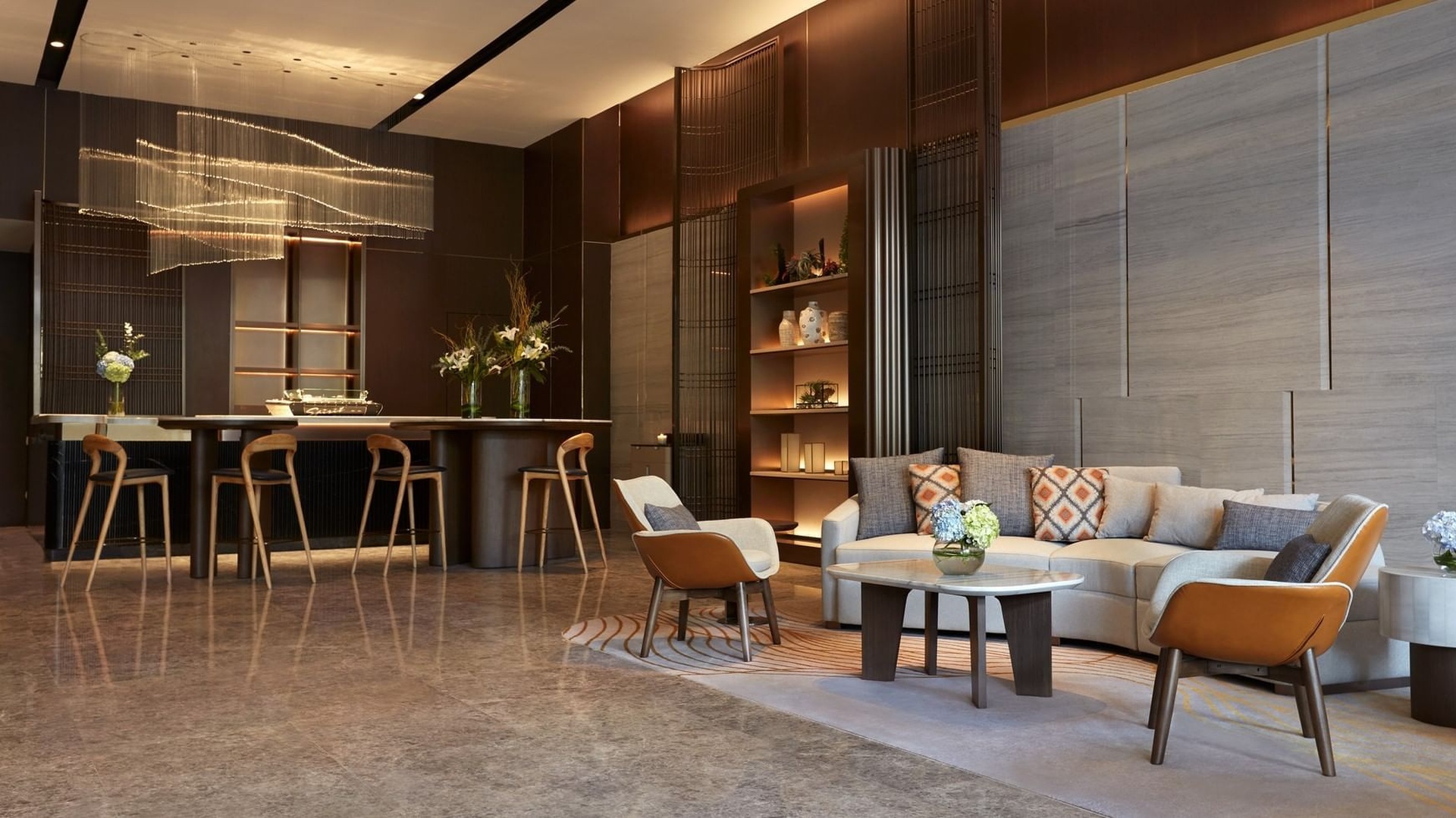lobby and lounge area of the Momentus Hotel Alexandra in Singapore