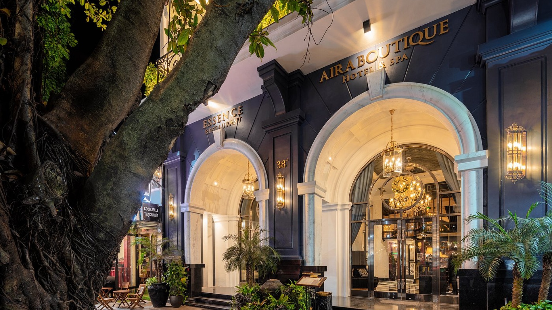entrance to the Aira Boutique Hanoi Hotel & Spa in Vietnam