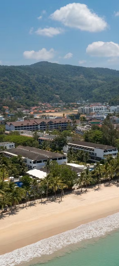 a scenic view of Kamala Beach in Phuket, Thailand