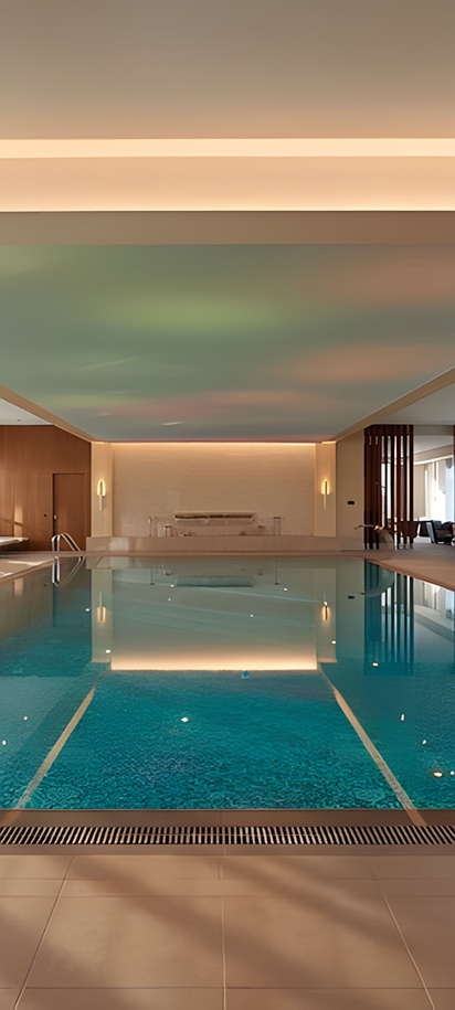 the indoor swimming pool area at the Hyatt Regency Tashkent in Uzbekistan