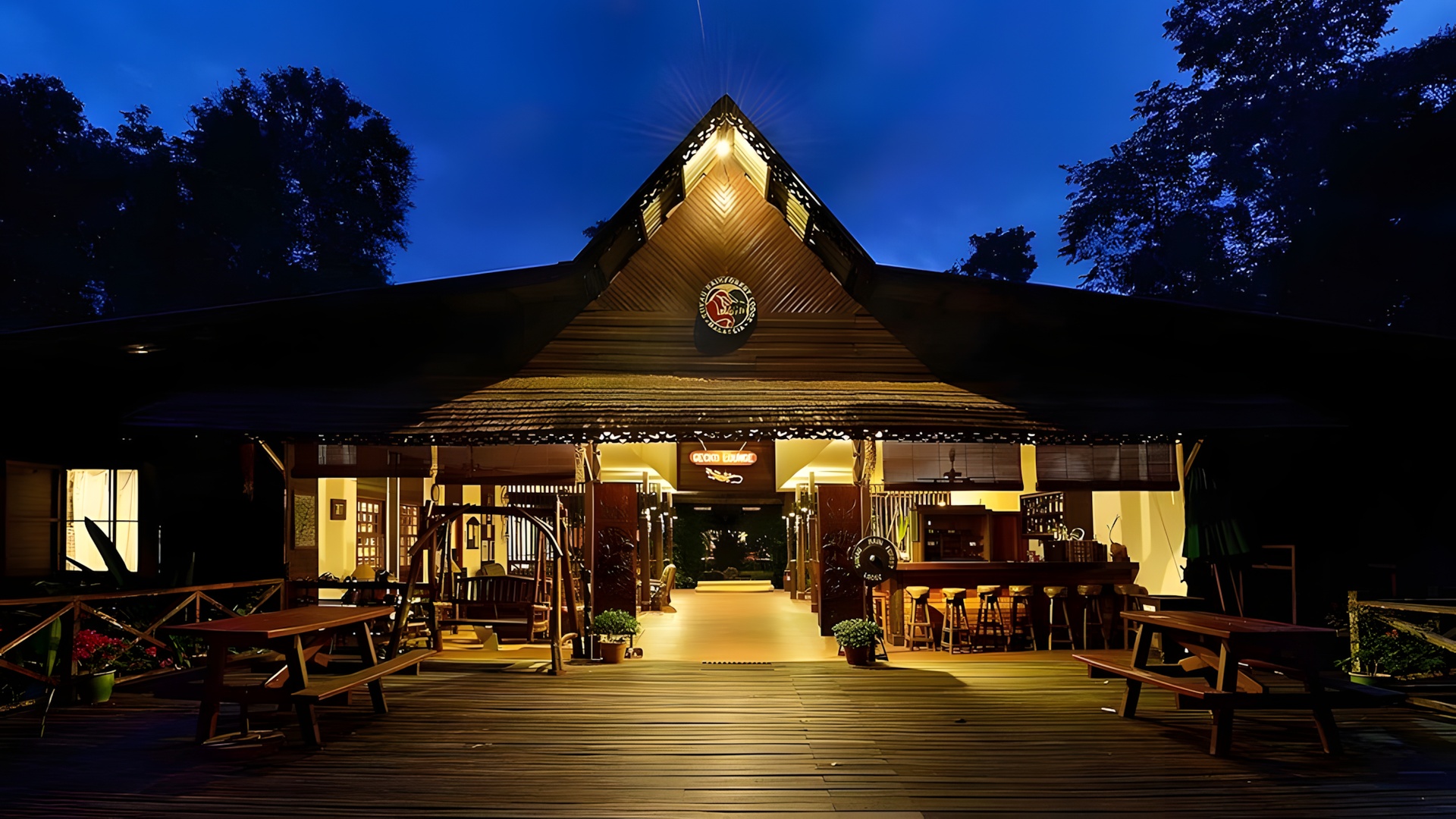 Sukau Rainforest Lodge facade