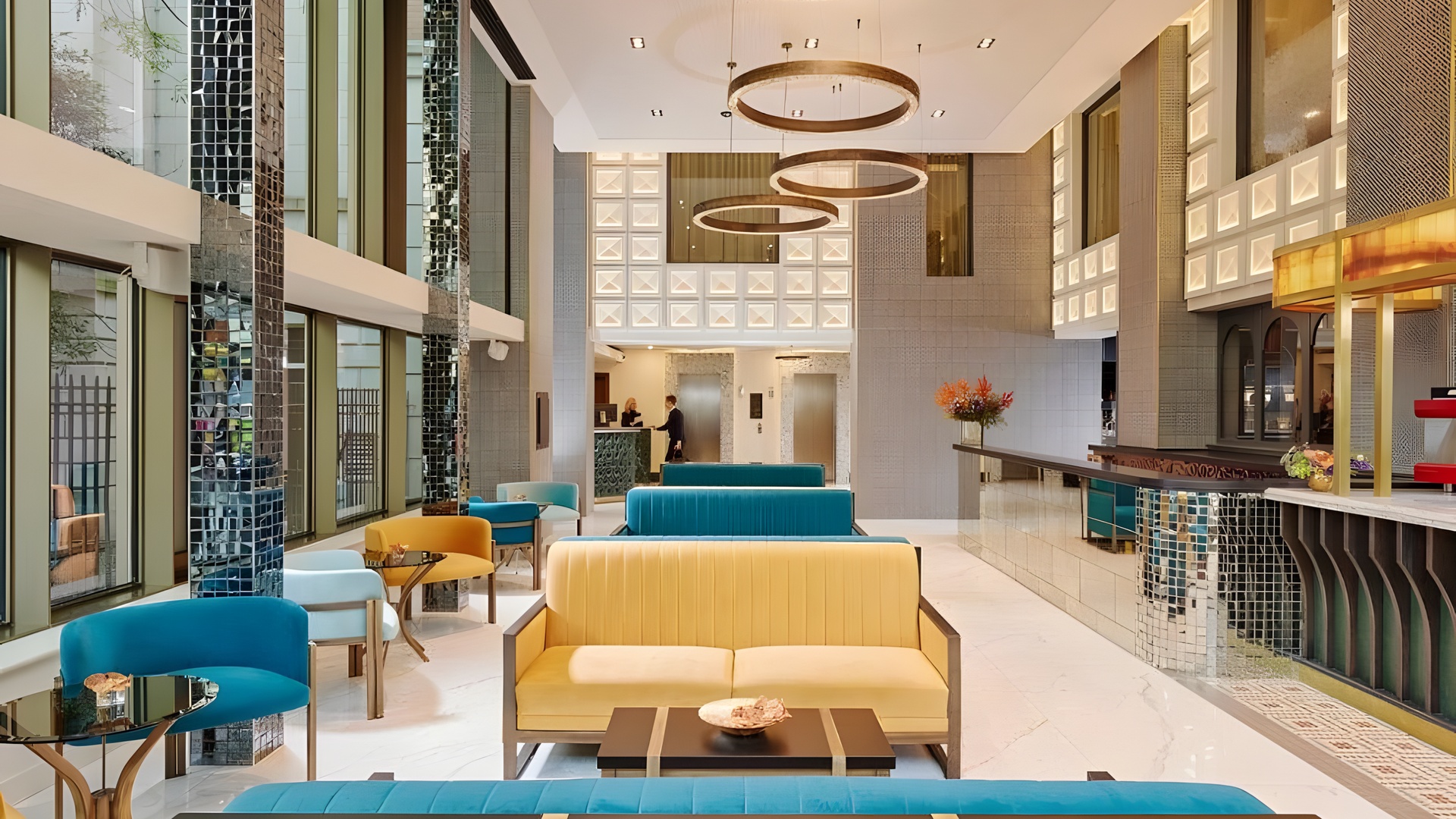 lobby of The Grafton Hotel in Dublin, Ireland