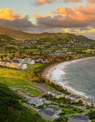 aerial view of Galleon Beach in Freeman's Bay, Antigua