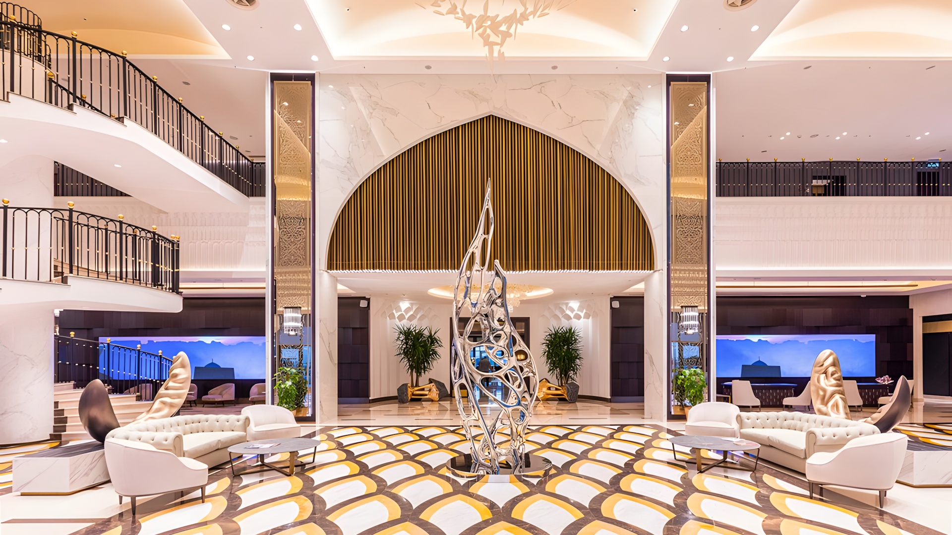 lobby of the Hilton Samarkand Regency hotel in Samarkand