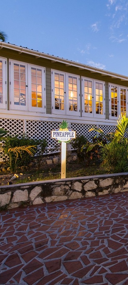 Pineapple grill restaurant exterior at Pineapple Beach Club