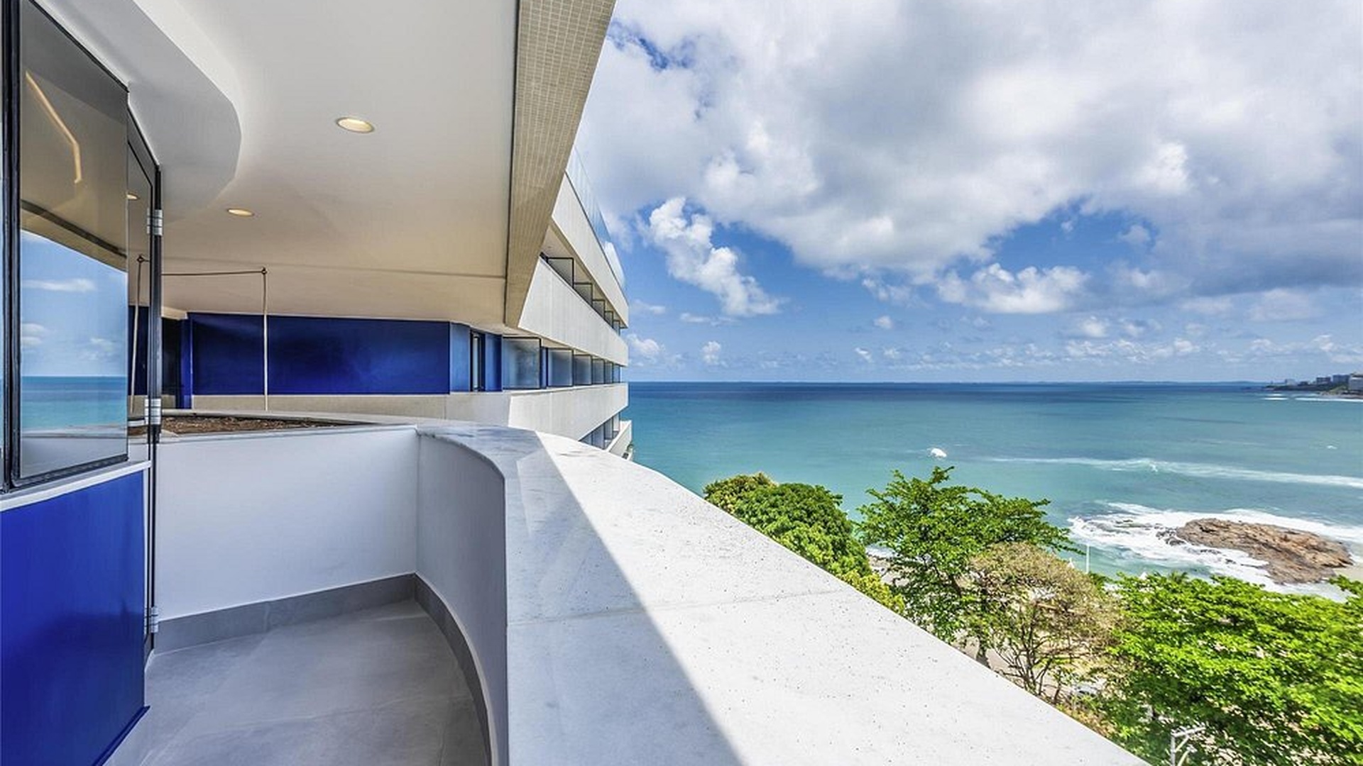 a balcony at the Novotel Salvador Rio Vermelho hotel in Brazil
