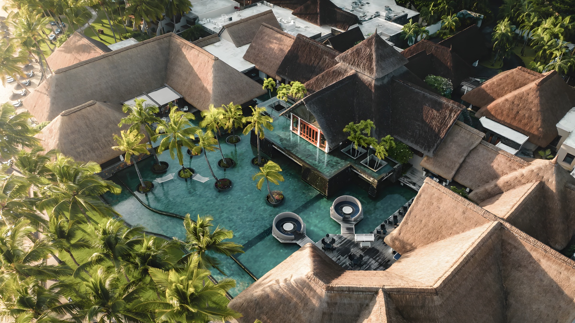 aerial view of Constance Belle Mare Plage, Mauritius