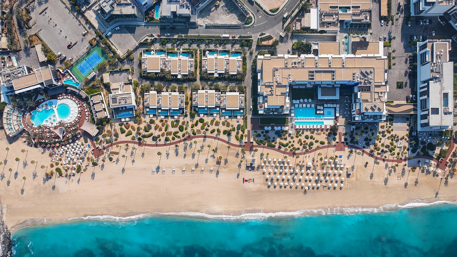 aerial view Nikki beach resort and spa dubai 