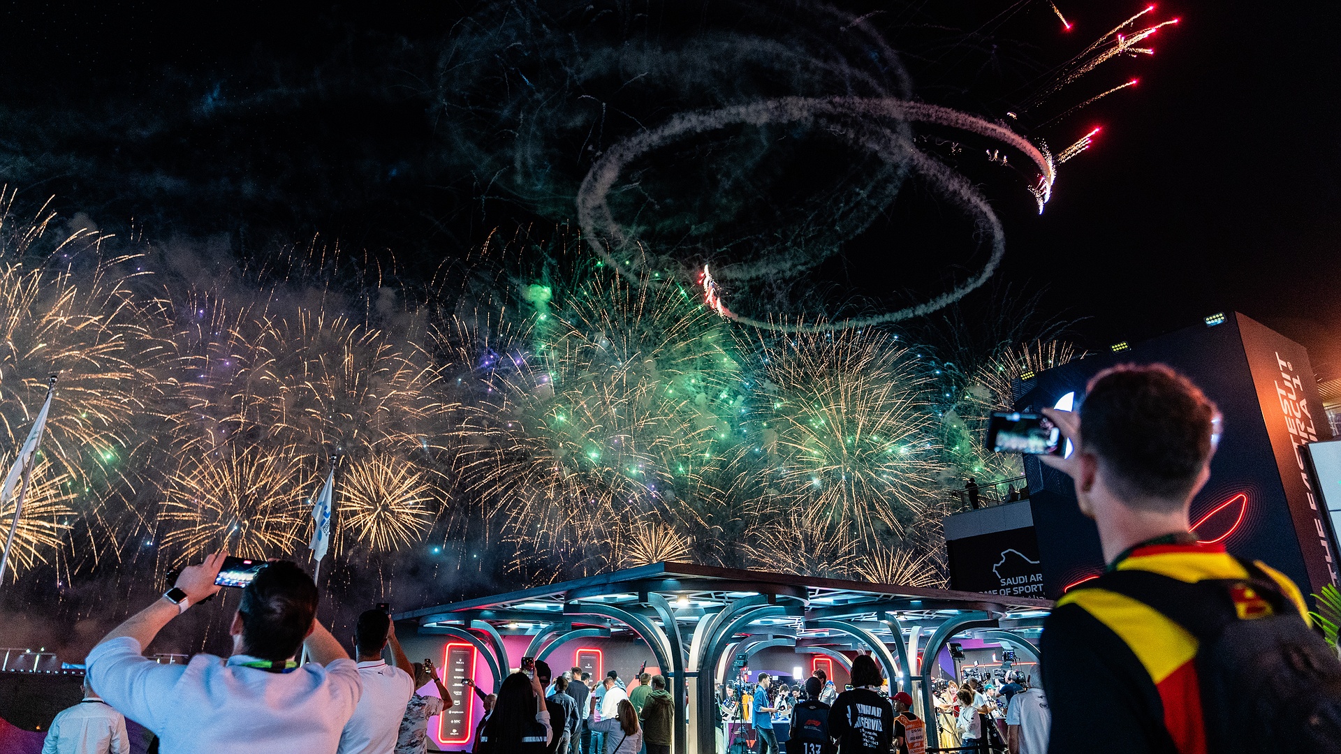 fireworks and entertainment at the Saudi Arabian Grand Prix