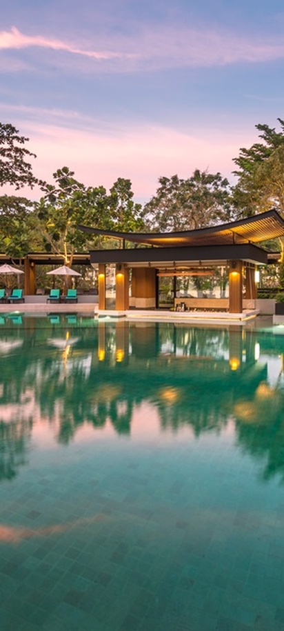 the swimming pool at the Dusit Thani Krabi Beach Resort in Thailand