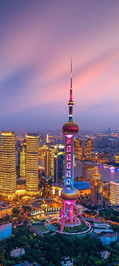scenic night view of the Shanghai skyline