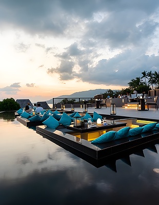 Silavadee Pool Spa Resort located on the cliffs of Koh Samui, Thailand. 