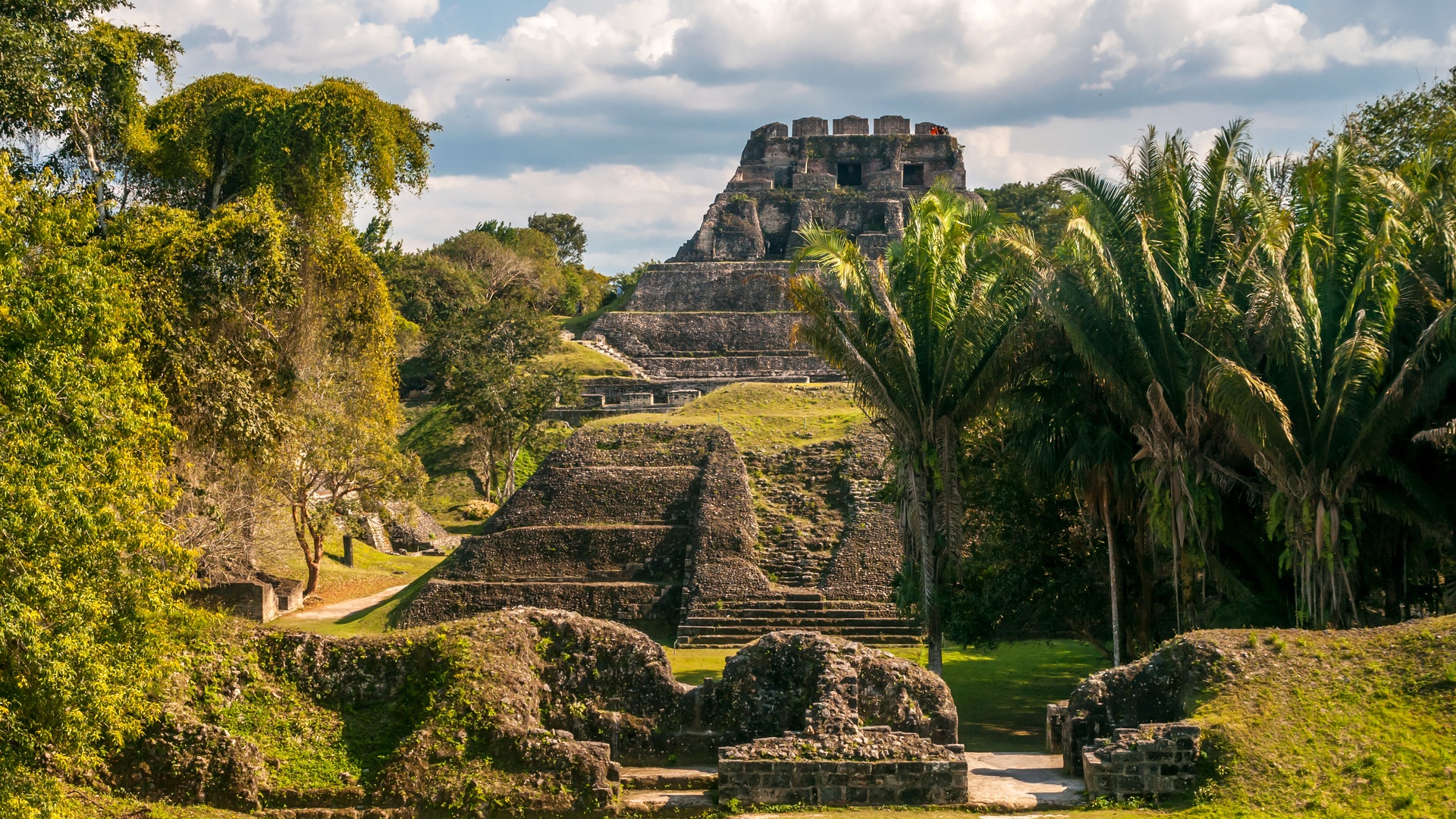 the Xunantunich Mayan Ruins, an ancient archaeological site located in the Cayo District of Belize