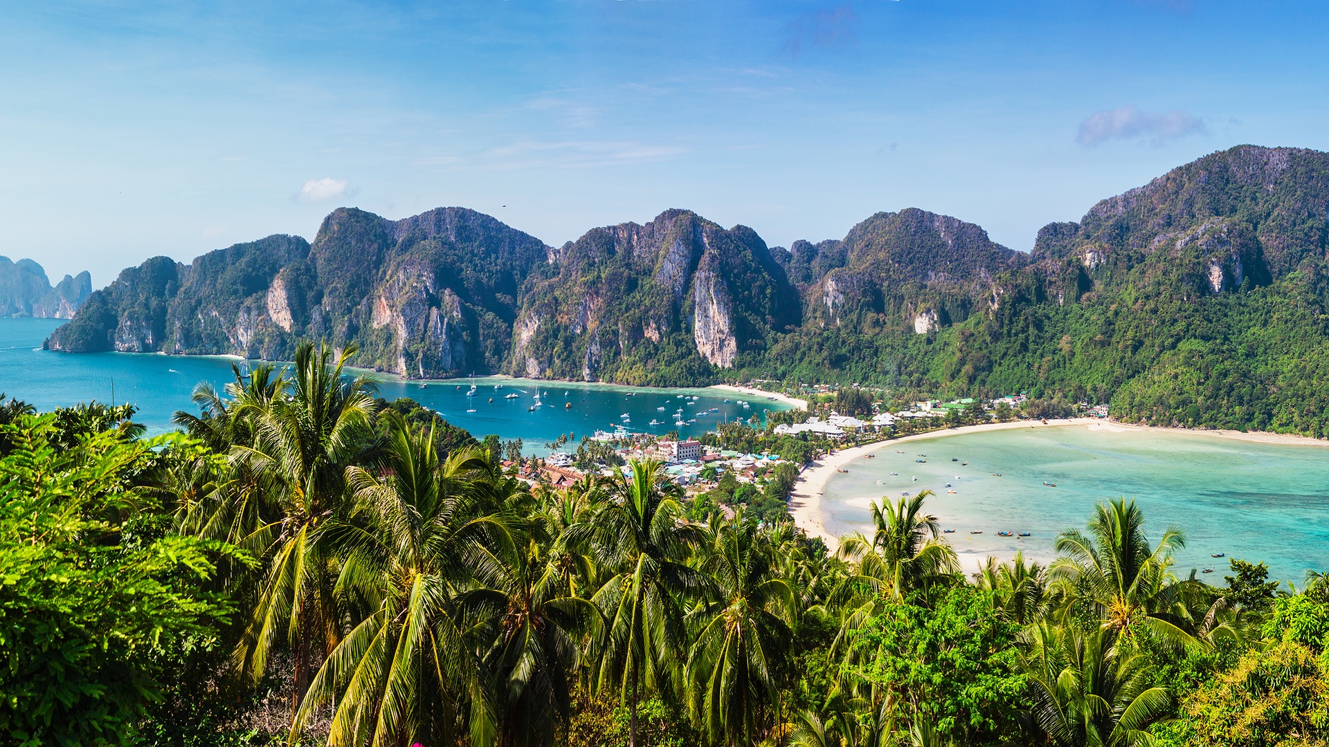 view of Phi Phi Don Island in Thailand