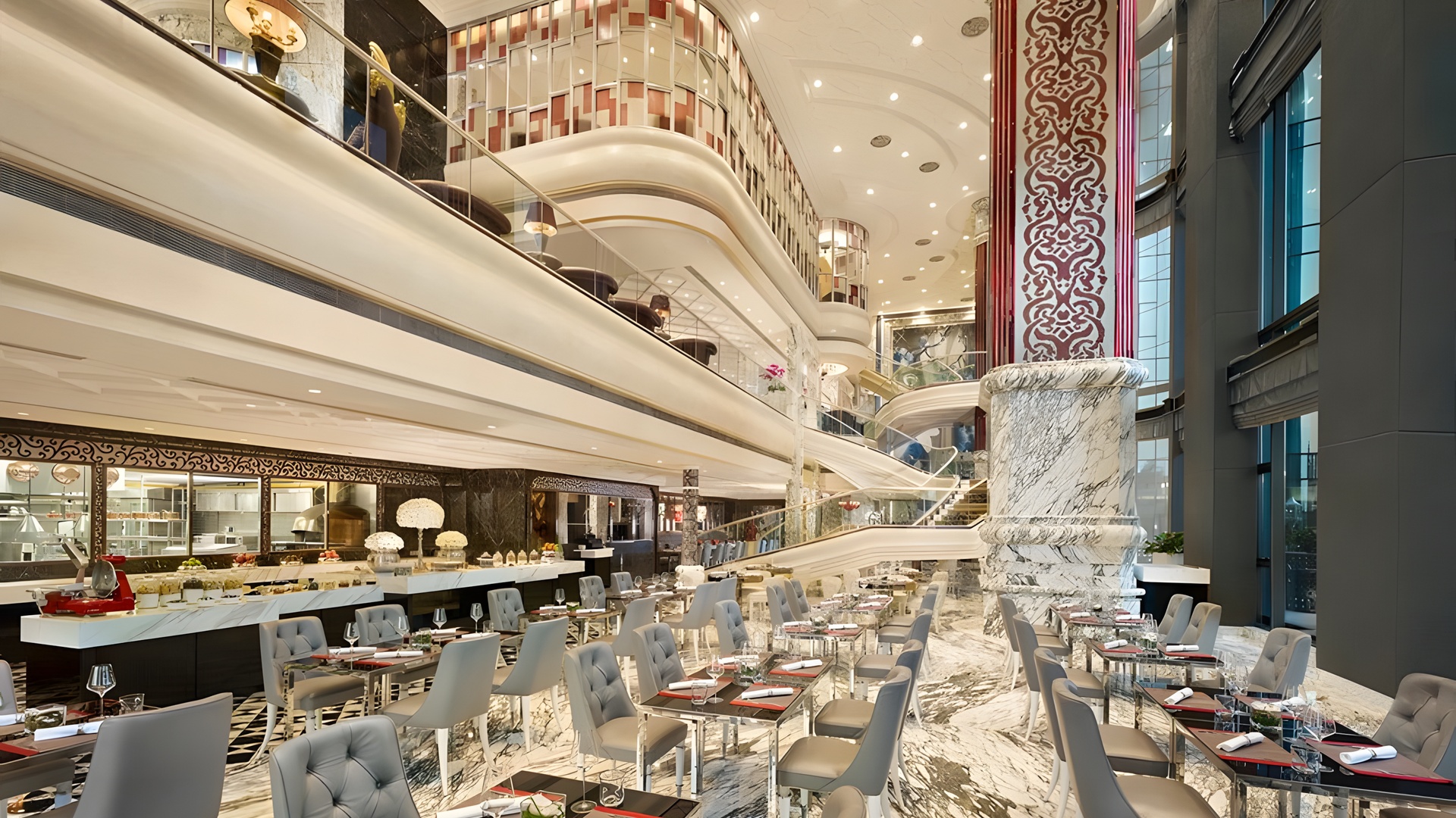 the luxurious interior of The Reverie Saigon hotel in Ho Chi Minh City, Vietnam