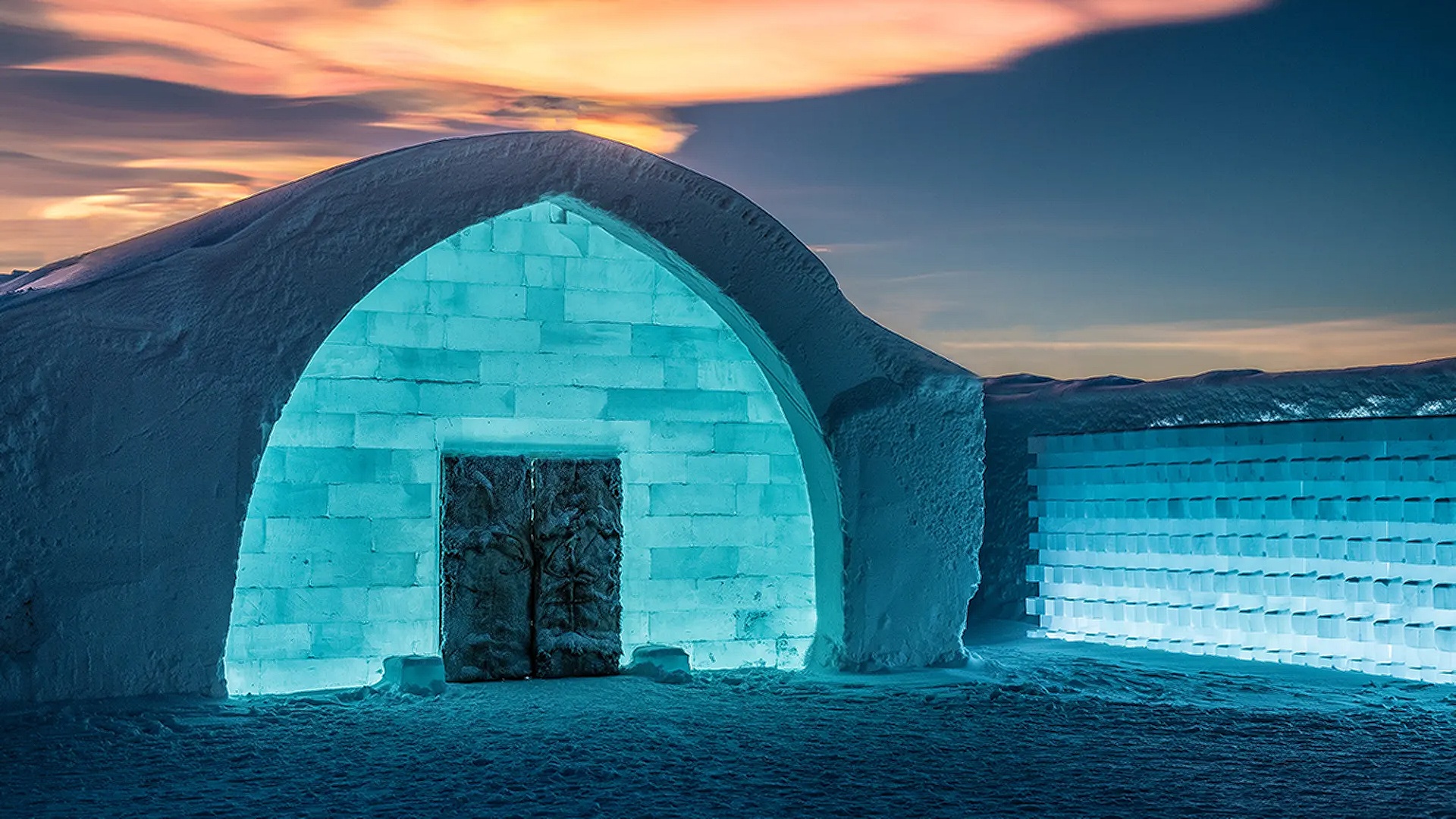 exterior of an Ice Hotel