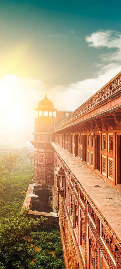Sunrise view from the ramparts of Agra Fort