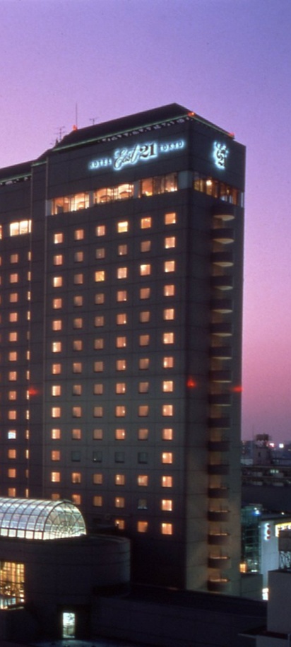 the Hotel East 21 Tokyo at sunset