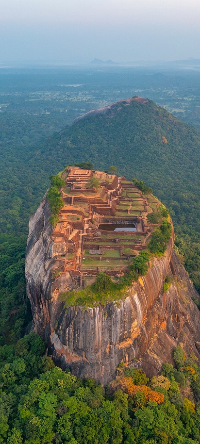 Aerial view of Sigiriya rock