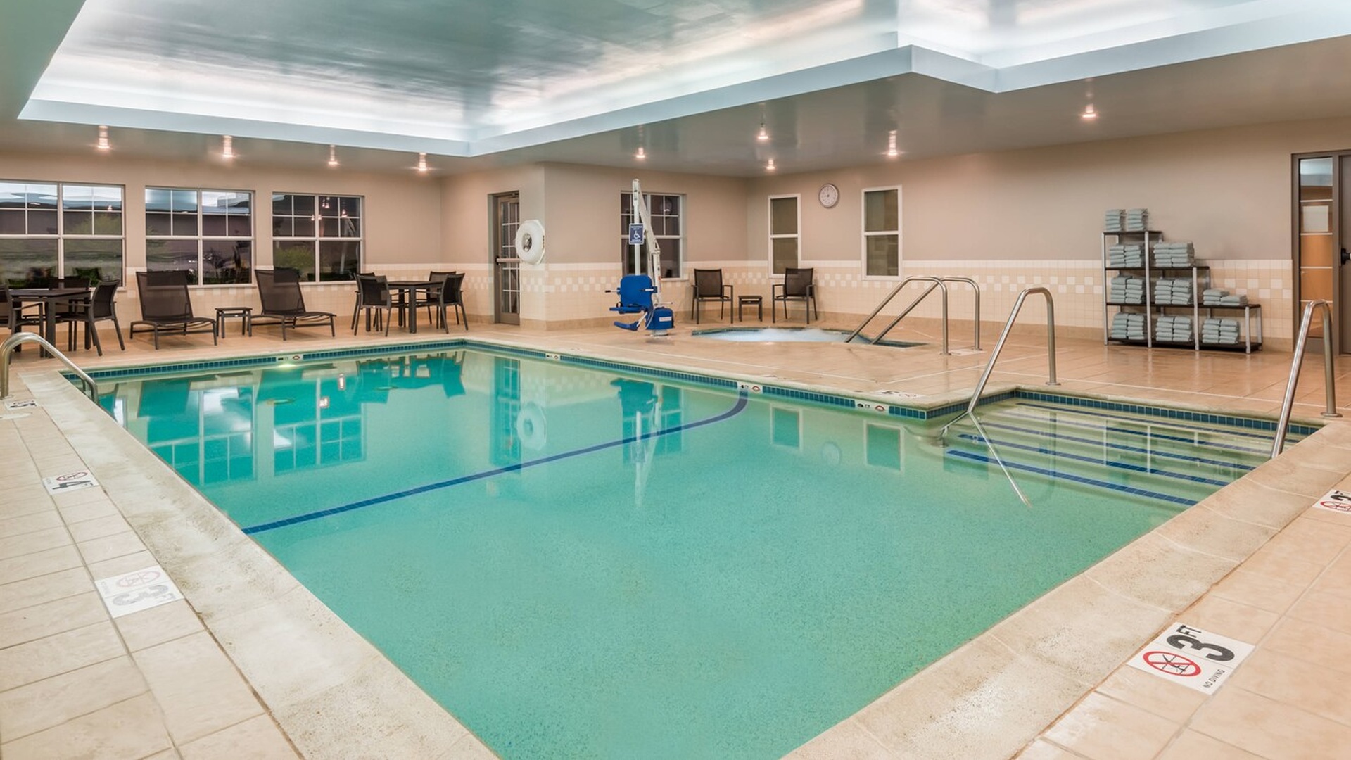 indoor pool area at the Residence Inn by Marriott Boston Brockton/Easton hotel