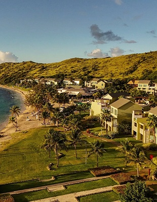 aerial view of Galleon Beach in Freeman's Bay, Antigua