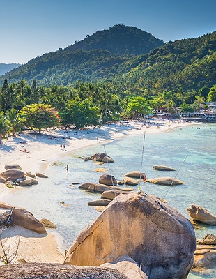 view of Promthep Cape and Nai Harn Beach in Phuket, Thailand