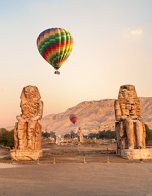 a scenic view of the Luxor Temple complex situated on the east bank of the Nile River in Luxor, Egypt
